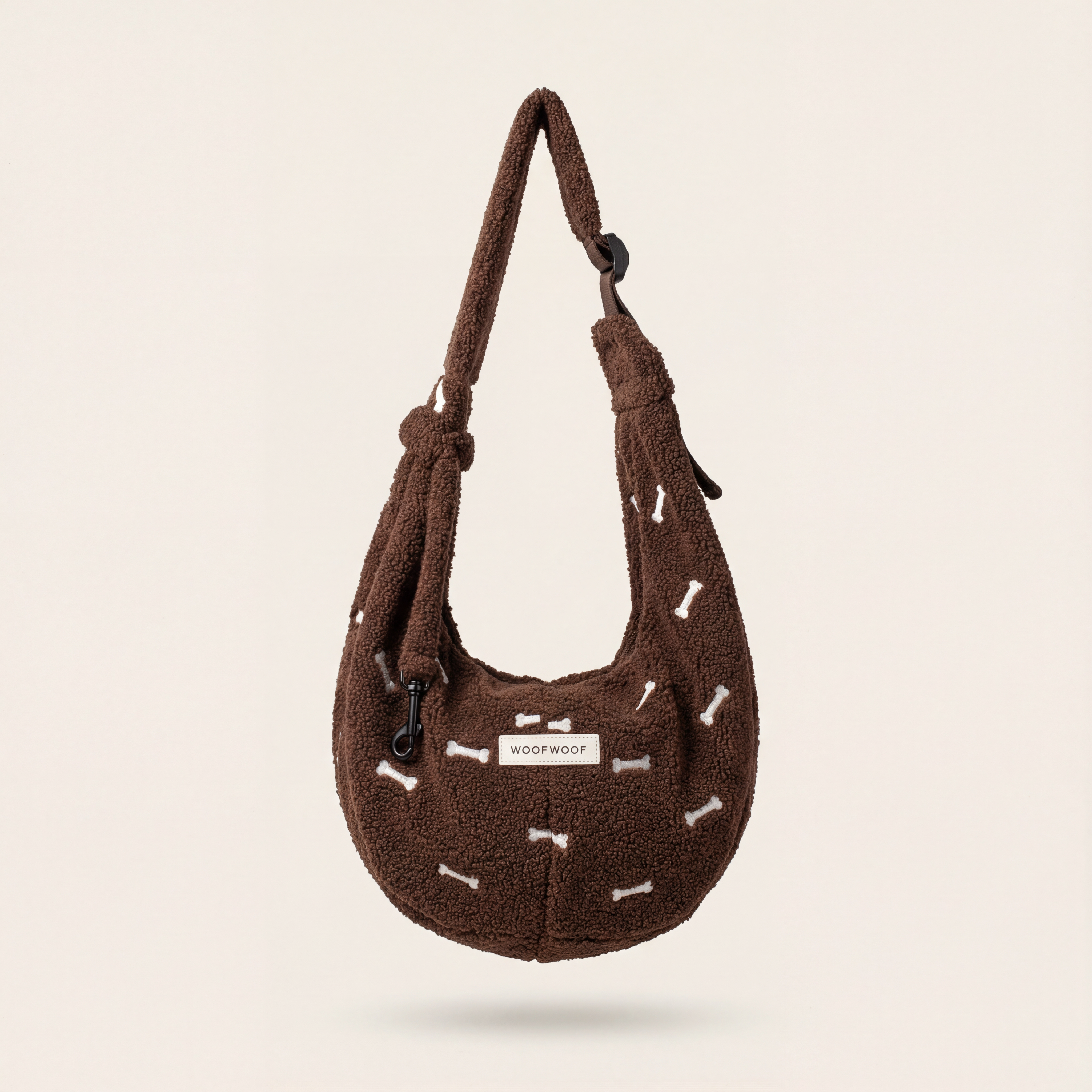 HONDEN DRAAGZAK BRUIN met botjes