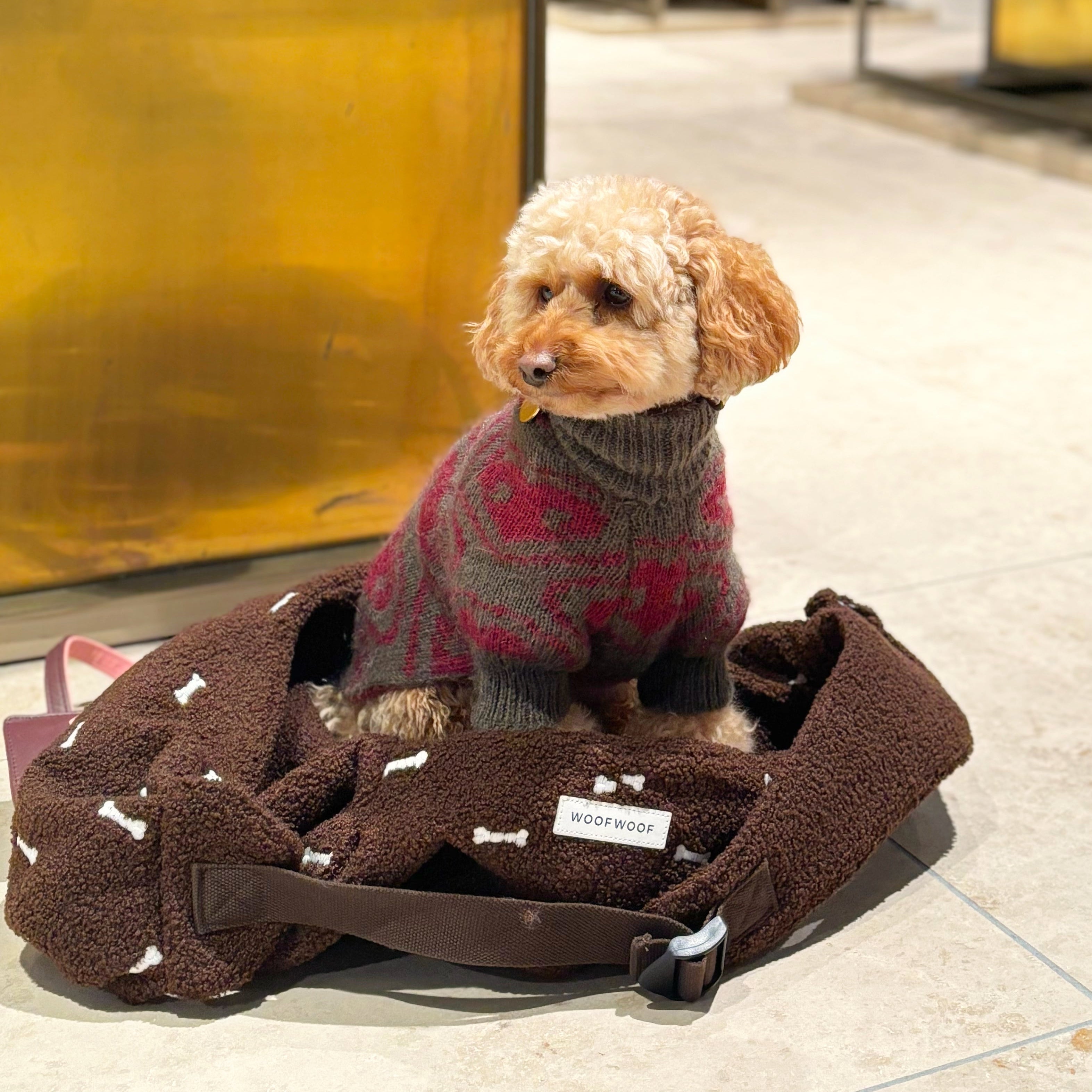 Hundetransportbox beige